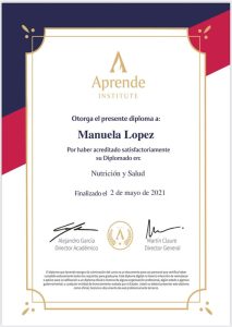 Certificado Nutrición y Salud